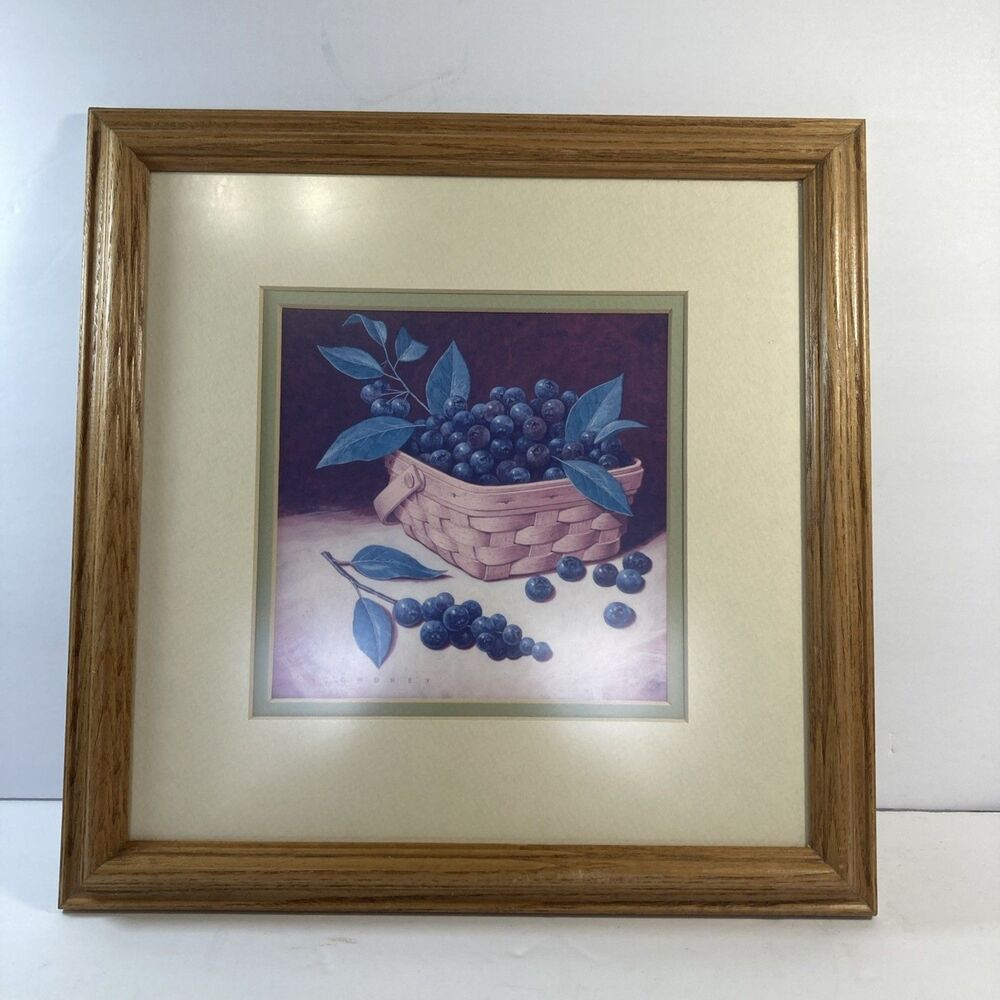 Vintage Longaberger Richard Cowdrey 1999 Fruit Basket Tiger Maple Framed Print
